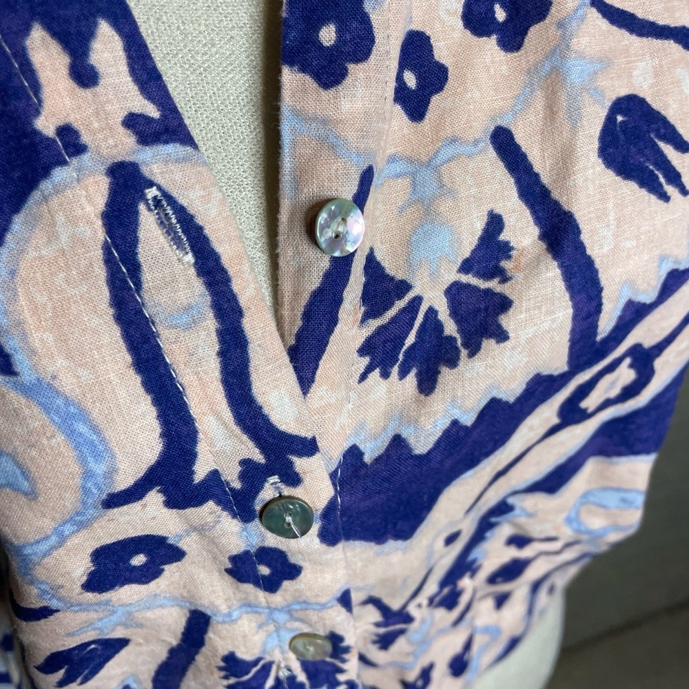 Christian Siriano Blue and Pink Patterned Top - Picture 3 of 6